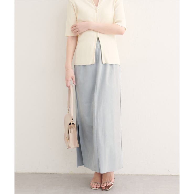 サックス | 【natural couture】マルチウェイカットスウェードスカート | NICE CLAUP / OLIVE des OLIVE　OUTLET