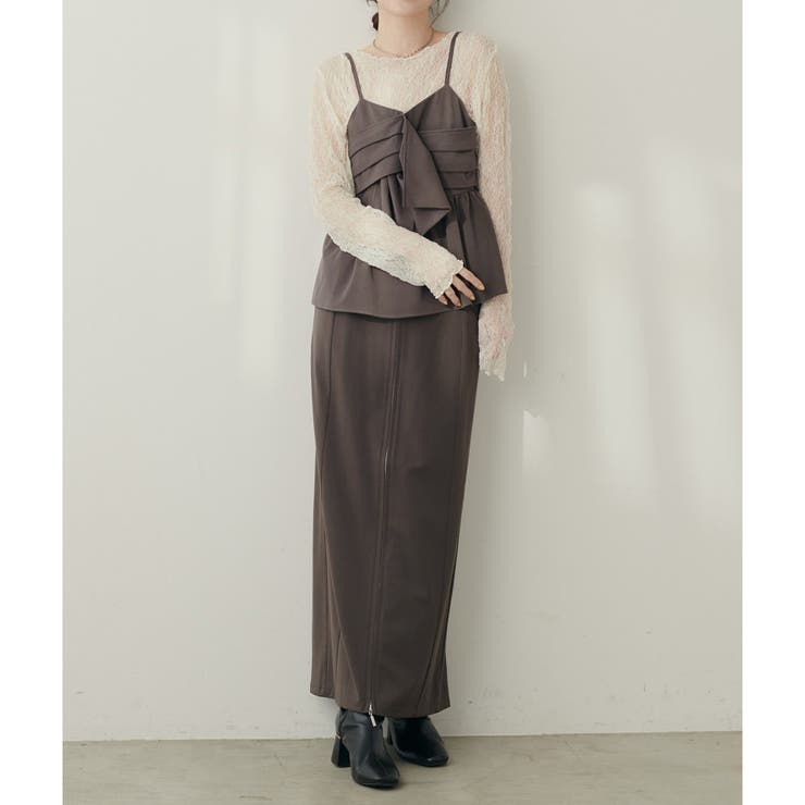 ブラウン | 【natural couture】フラップポケットジップスカート | NICE CLAUP / OLIVE des OLIVE　OUTLET