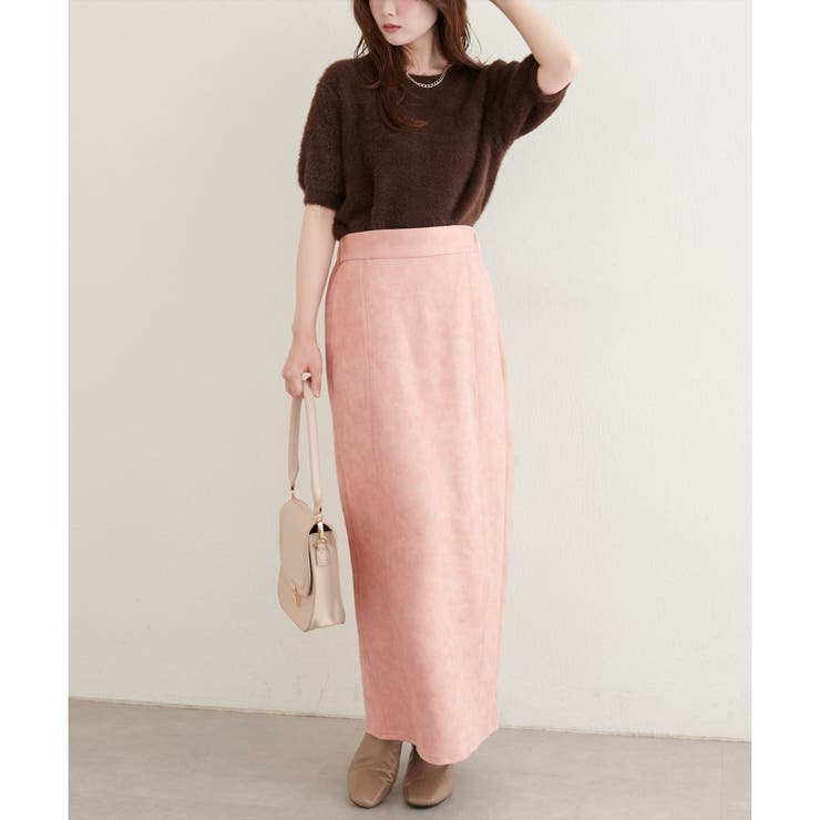 【natural couture】合皮風ポンチスエードタイトスカート | NICE CLAUP / OLIVE des OLIVE　OUTLET | 詳細画像7 