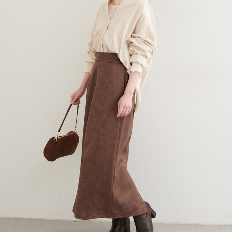 【natural couture】合皮風ポンチスエードタイトスカート | NICE CLAUP / OLIVE des OLIVE　OUTLET | 詳細画像9 