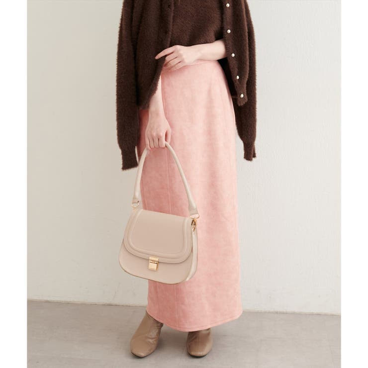 【natural couture】合皮風ポンチスエードタイトスカート | NICE CLAUP / OLIVE des OLIVE　OUTLET | 詳細画像2 