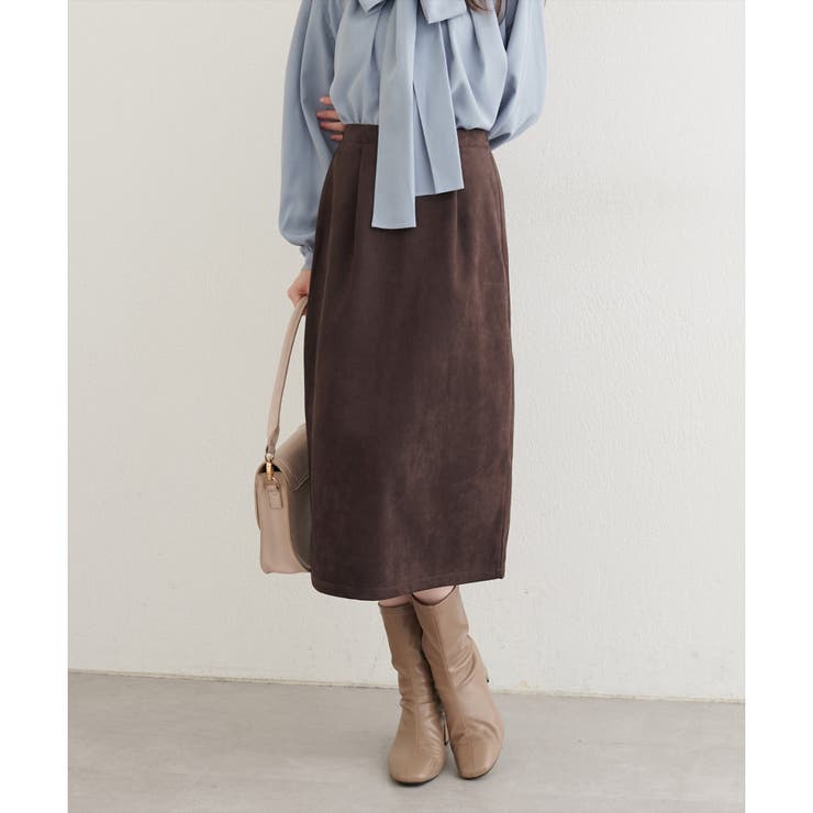 ブラウン | 【natural couture】セミタイトミディ丈スカート | NICE CLAUP / OLIVE des OLIVE　OUTLET