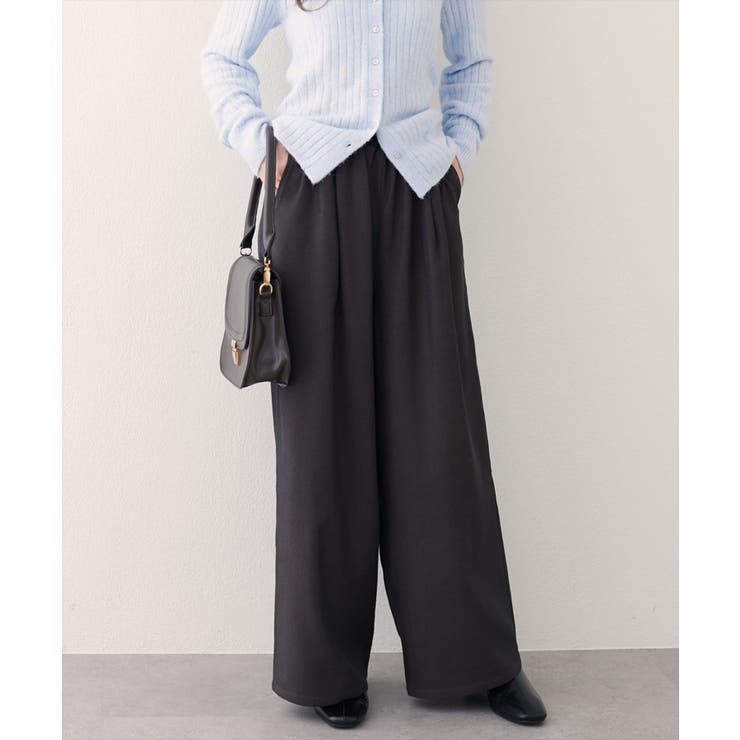 ブラウン | 【natural couture】イージーウエストワイドパンツ | NICE CLAUP / OLIVE des OLIVE　OUTLET