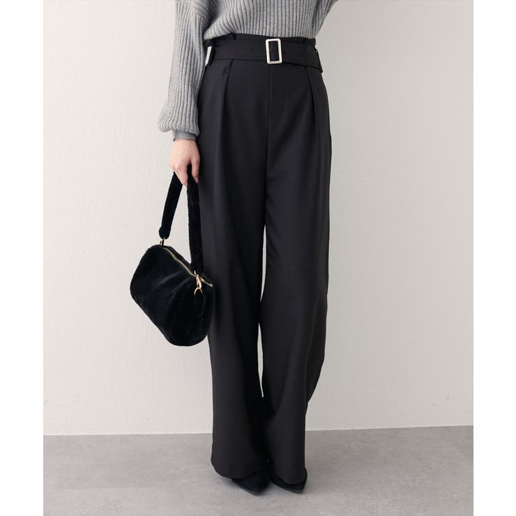 【natural couture】バックルベルト付きタックパンツ | NICE CLAUP / OLIVE des OLIVE　OUTLET | 詳細画像3 