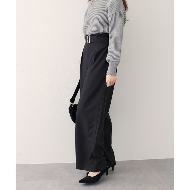 【natural couture】バックルベルト付きタックパンツ | NICE CLAUP / OLIVE des OLIVE　OUTLET | 詳細画像4 