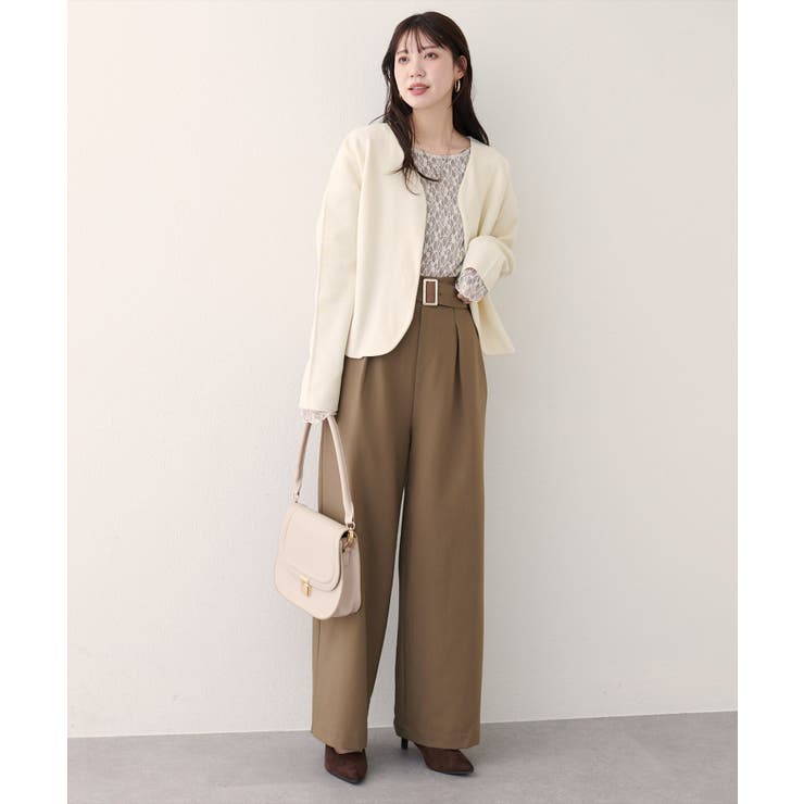 【natural couture】バックルベルト付きタックパンツ | NICE CLAUP / OLIVE des OLIVE　OUTLET | 詳細画像14 