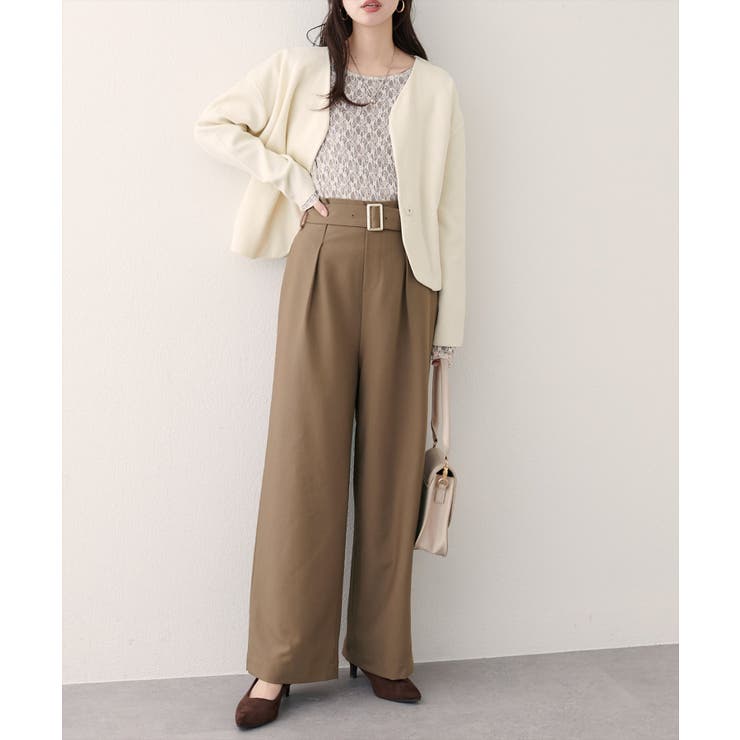 【natural couture】バックルベルト付きタックパンツ | NICE CLAUP / OLIVE des OLIVE　OUTLET | 詳細画像15 