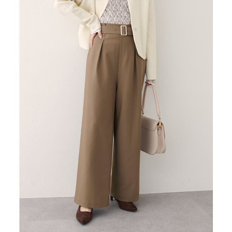 【natural couture】バックルベルト付きタックパンツ | NICE CLAUP / OLIVE des OLIVE　OUTLET | 詳細画像16 