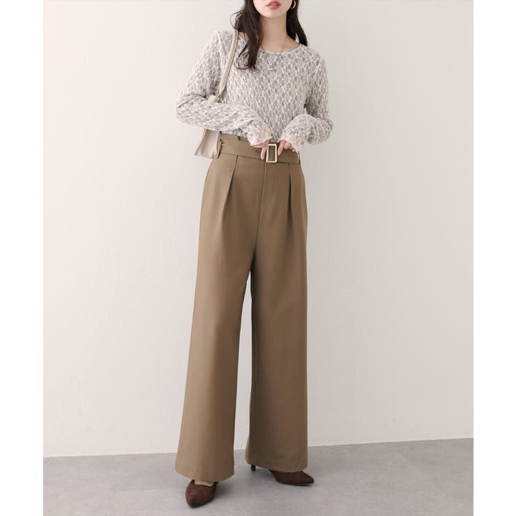 【natural couture】バックルベルト付きタックパンツ | NICE CLAUP / OLIVE des OLIVE　OUTLET | 詳細画像17 