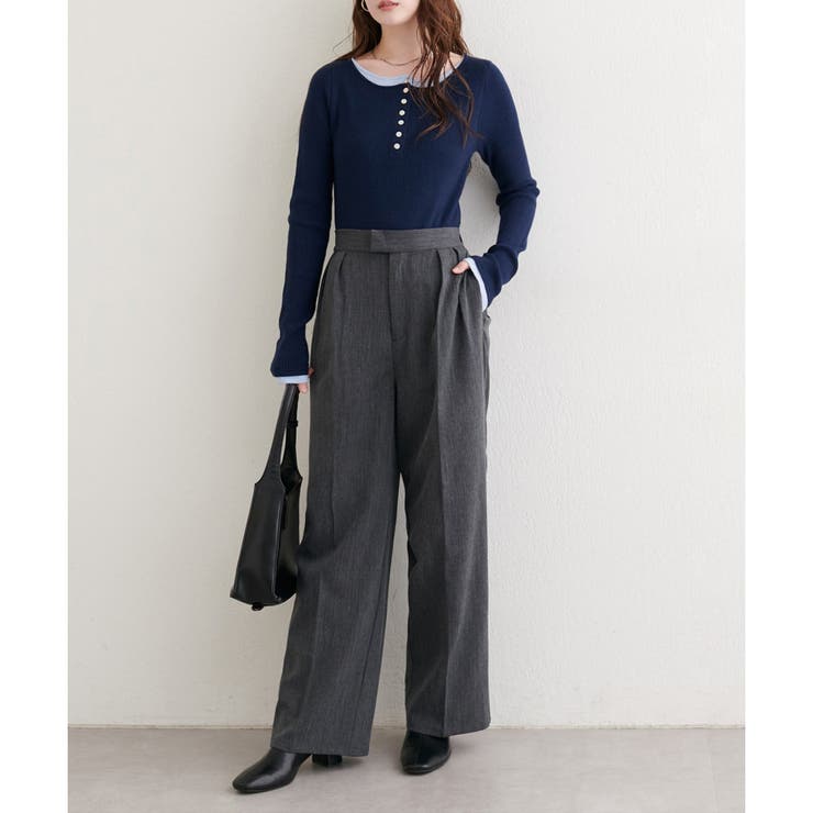 【natural couture】タックスラックスパンツ | NICE CLAUP / OLIVE des OLIVE　OUTLET | 詳細画像4 