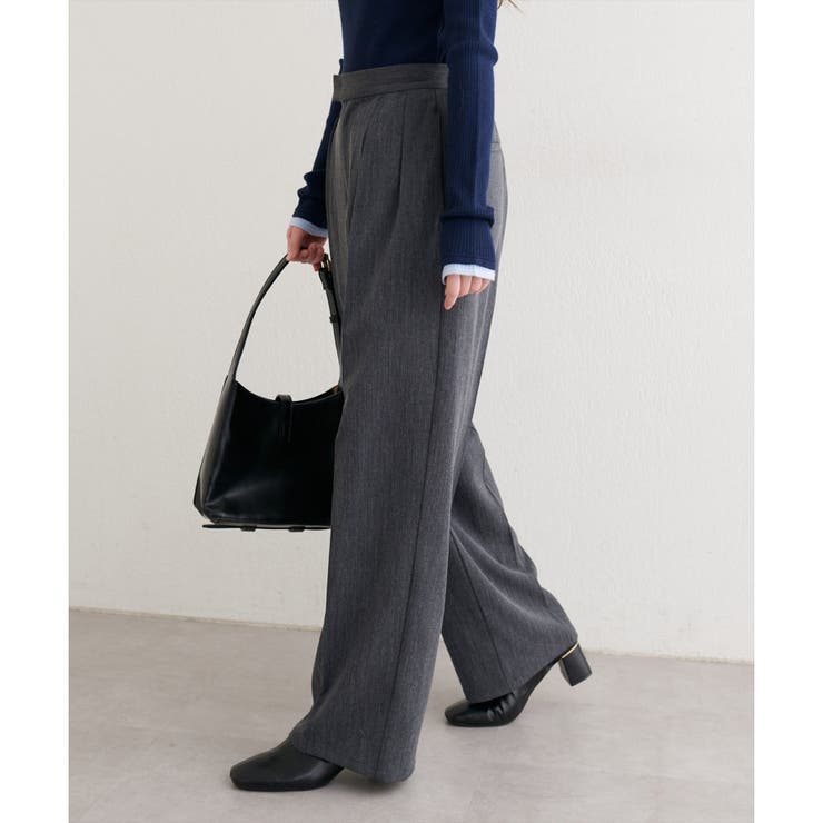 チャコール | 【natural couture】タックスラックスパンツ | NICE CLAUP / OLIVE des OLIVE　OUTLET