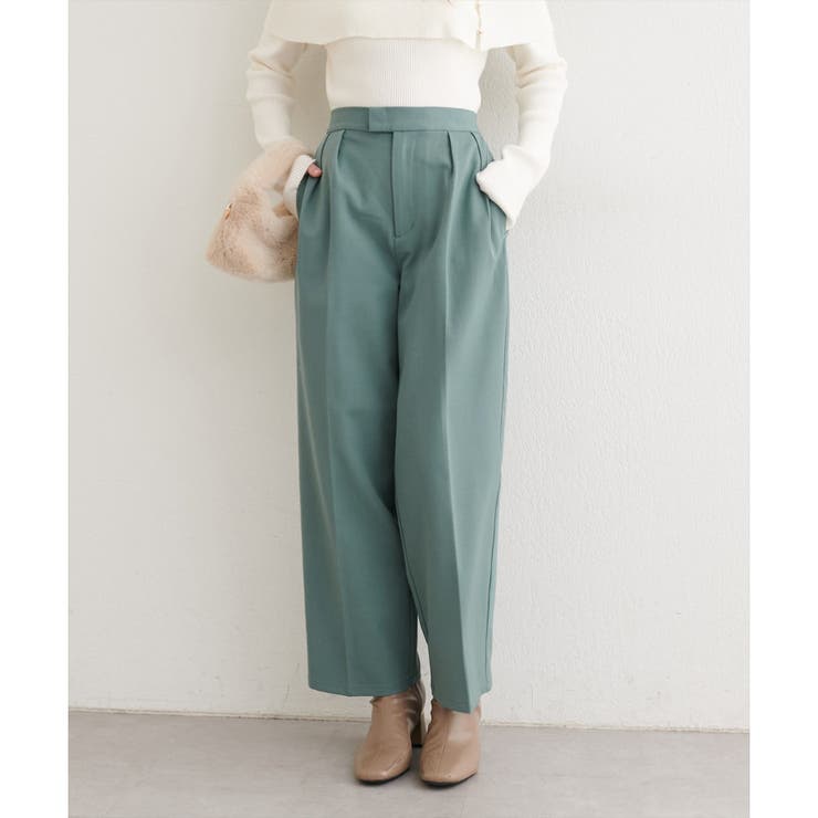 グリーン | 【natural couture】タックスラックスパンツ | NICE CLAUP / OLIVE des OLIVE　OUTLET