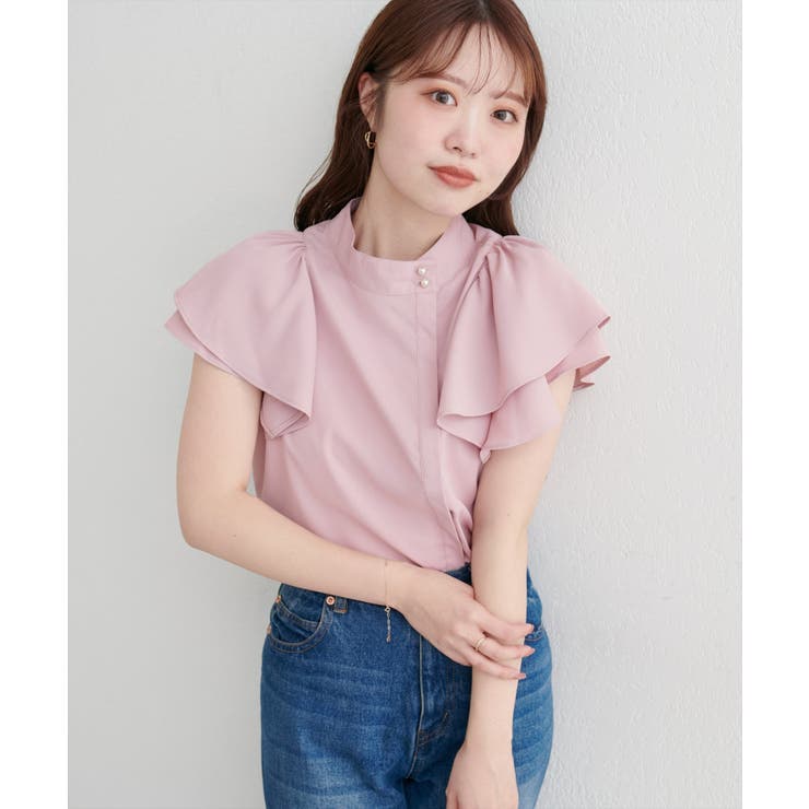 【natural couture】ラッフルフリルフロントアシメブラウス | NICE CLAUP / OLIVE des OLIVE　OUTLET | 詳細画像2 