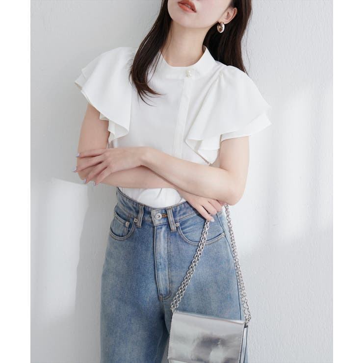 【natural couture】ラッフルフリルフロントアシメブラウス | NICE CLAUP / OLIVE des OLIVE　OUTLET | 詳細画像12 