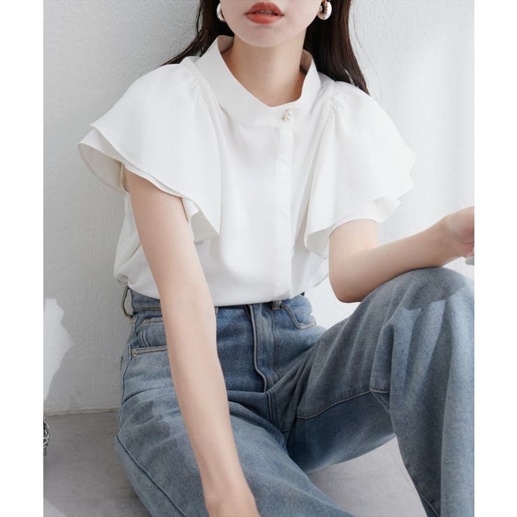 オフ | 【natural couture】ラッフルフリルフロントアシメブラウス | NICE CLAUP / OLIVE des OLIVE　OUTLET