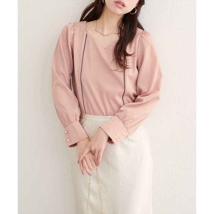 【natural couture】ハートネックパイピング配色ブラウス | NICE CLAUP / OLIVE des OLIVE　OUTLET | 詳細画像30 