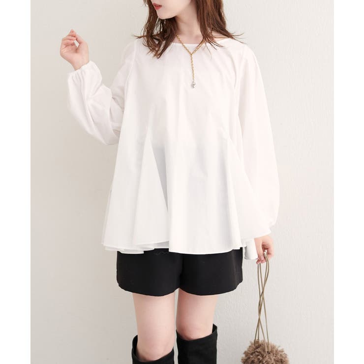 【natural couture】フレアヘムブラウス | NICE CLAUP / OLIVE des OLIVE　OUTLET | 詳細画像4 