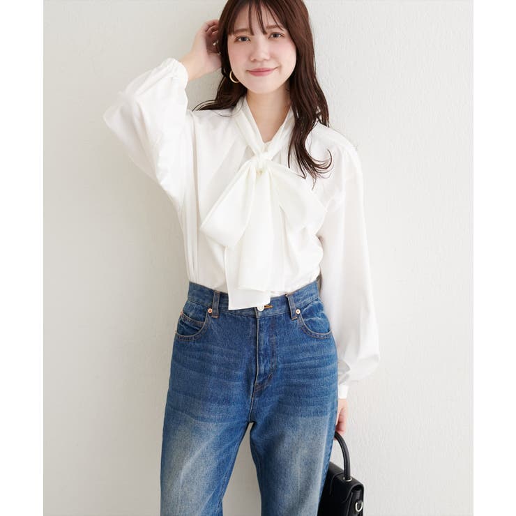 【natural couture】ボウタイリボンブラウス | NICE CLAUP / OLIVE des OLIVE　OUTLET | 詳細画像3 