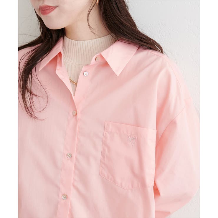 【natural couture】ポケット刺繍入りゆるシャツ | NICE CLAUP / OLIVE des OLIVE　OUTLET | 詳細画像9 