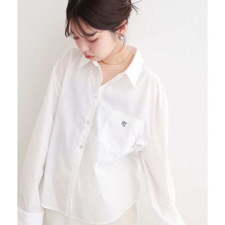 【natural couture】ポケット刺繍入りゆるシャツ | NICE CLAUP / OLIVE des OLIVE　OUTLET | 詳細画像15 