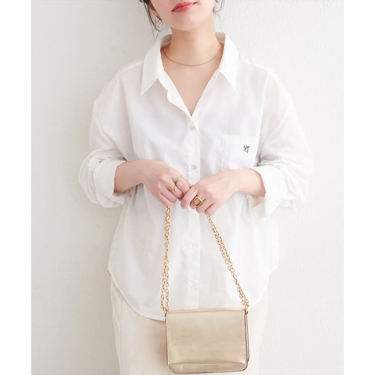 【natural couture】ポケット刺繍入りゆるシャツ | NICE CLAUP / OLIVE des OLIVE　OUTLET | 詳細画像16 