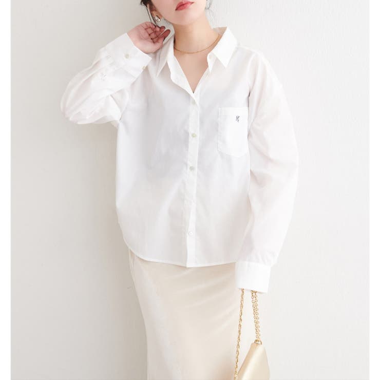 【natural couture】ポケット刺繍入りゆるシャツ | NICE CLAUP / OLIVE des OLIVE　OUTLET | 詳細画像17 