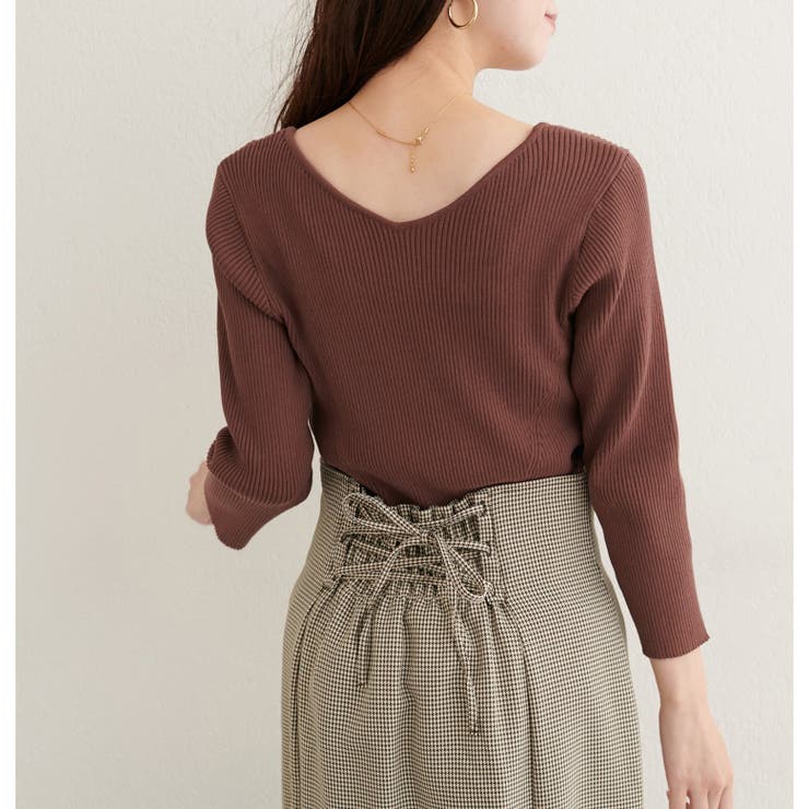 【natural couture】前後２WAY7分袖リブニット | NICE CLAUP / OLIVE des OLIVE　OUTLET | 詳細画像14 