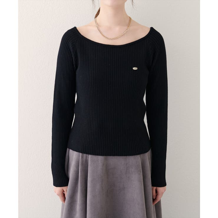 【natural couture】バレエネックリブニットプルオーバー | NICE CLAUP / OLIVE des OLIVE　OUTLET | 詳細画像6 