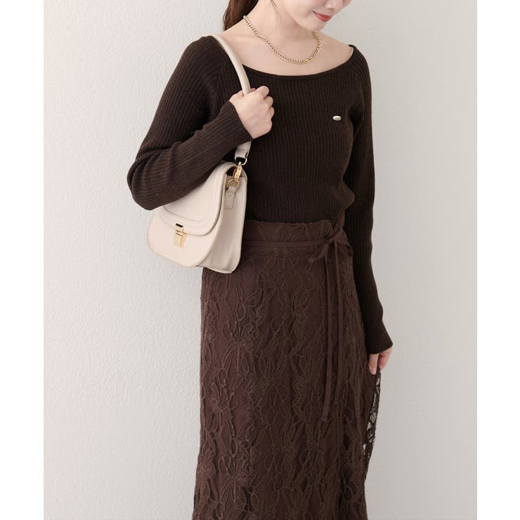 【natural couture】バレエネックリブニットプルオーバー | NICE CLAUP / OLIVE des OLIVE　OUTLET | 詳細画像19 