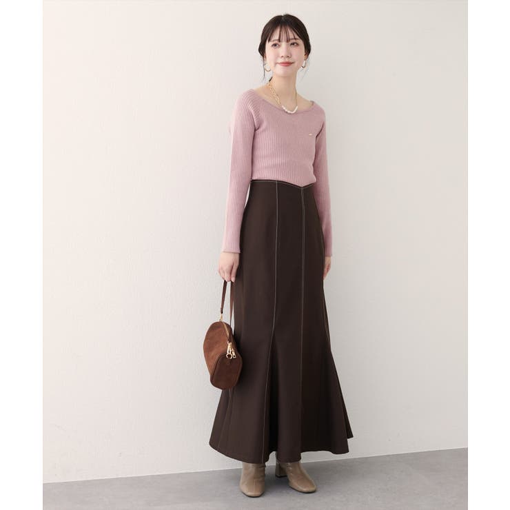 【natural couture】バレエネックリブニットプルオーバー | NICE CLAUP / OLIVE des OLIVE　OUTLET | 詳細画像20 