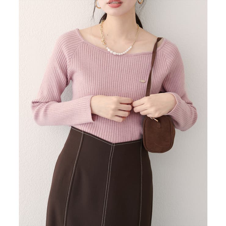 【natural couture】バレエネックリブニットプルオーバー | NICE CLAUP / OLIVE des OLIVE　OUTLET | 詳細画像23 