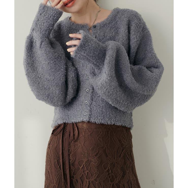 グレー | 【natural couture】クロップドカーディガン | NICE CLAUP / OLIVE des OLIVE　OUTLET