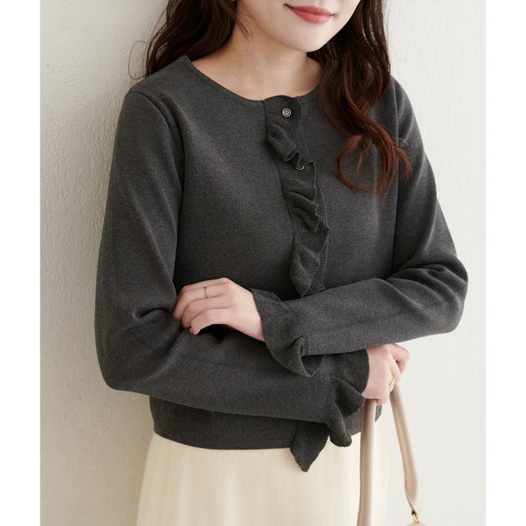 【natural couture】フリルディティールカーディガン | NICE CLAUP / OLIVE des OLIVE　OUTLET | 詳細画像9 