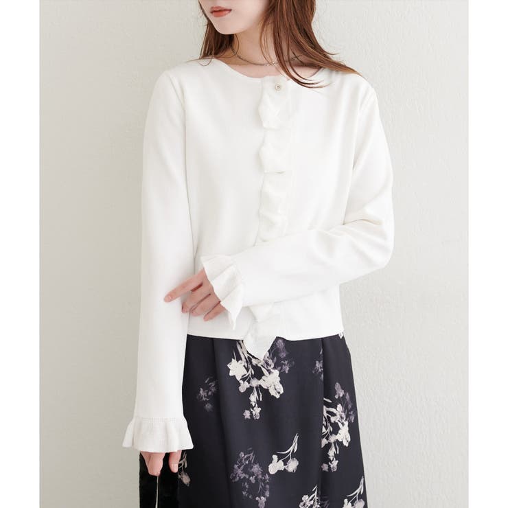 オフ | 【natural couture】フリルディティールカーディガン | NICE CLAUP / OLIVE des OLIVE　OUTLET