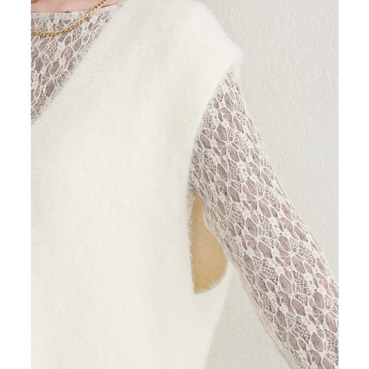 【natural couture】フェザーヤーンニットベスト | NICE CLAUP / OLIVE des OLIVE　OUTLET | 詳細画像2 