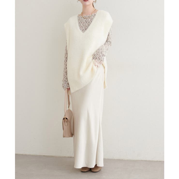 【natural couture】フェザーヤーンニットベスト | NICE CLAUP / OLIVE des OLIVE　OUTLET | 詳細画像4 