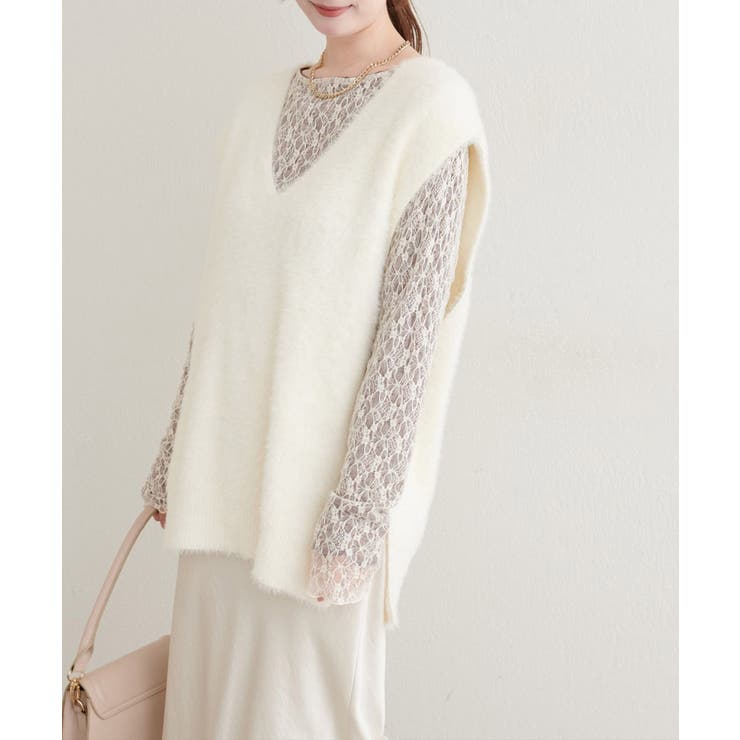 【natural couture】フェザーヤーンニットベスト | NICE CLAUP / OLIVE des OLIVE　OUTLET | 詳細画像7 