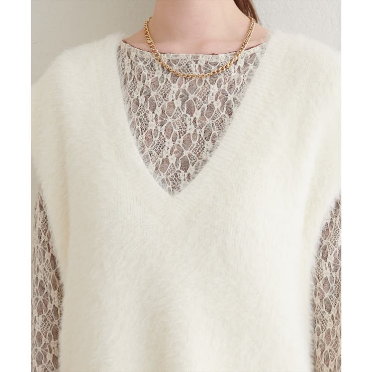 【natural couture】フェザーヤーンニットベスト | NICE CLAUP / OLIVE des OLIVE　OUTLET | 詳細画像11 