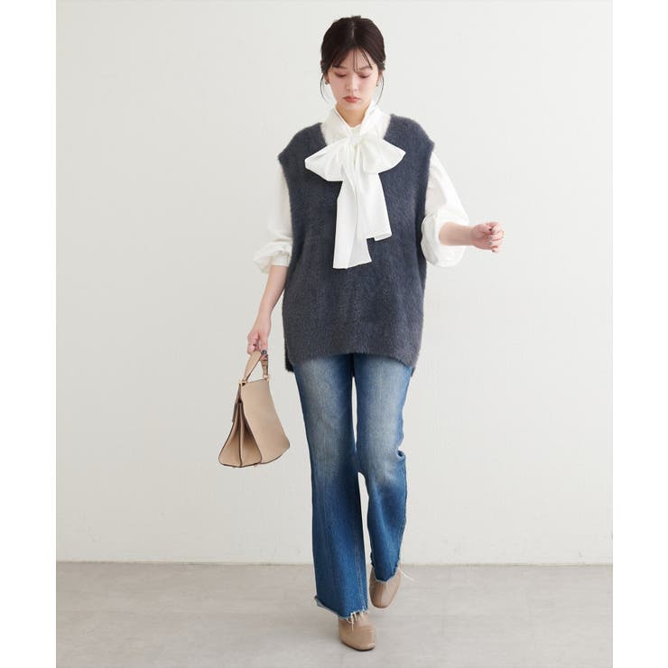 【natural couture】フェザーヤーンニットベスト | NICE CLAUP / OLIVE des OLIVE　OUTLET | 詳細画像12 