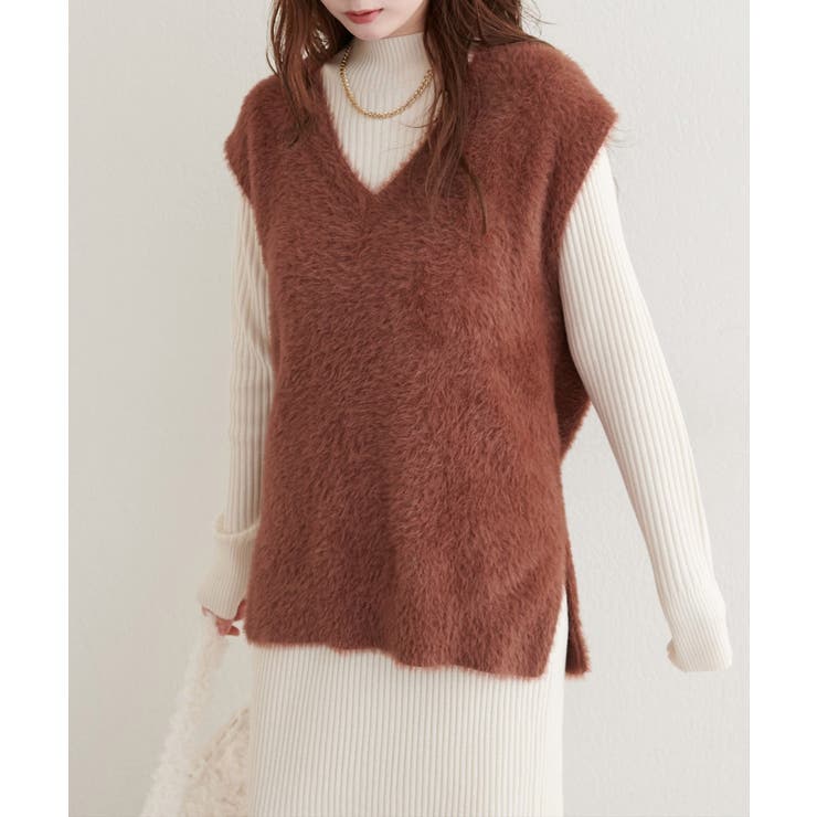 【natural couture】フェザーヤーンニットベスト | NICE CLAUP / OLIVE des OLIVE　OUTLET | 詳細画像18 