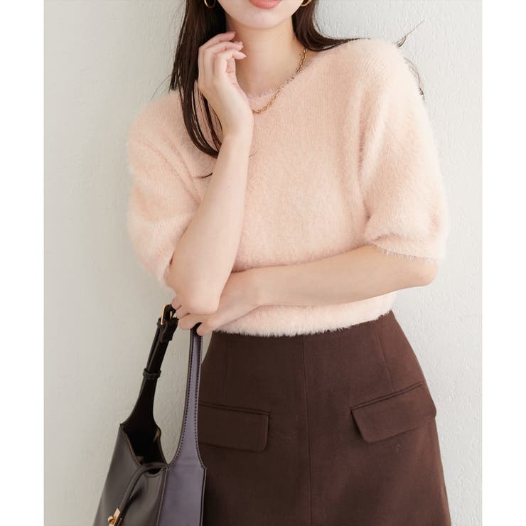 【natural couture】フェザーヤーン半袖ニットプルオーバー | NICE CLAUP / OLIVE des OLIVE　OUTLET | 詳細画像11 