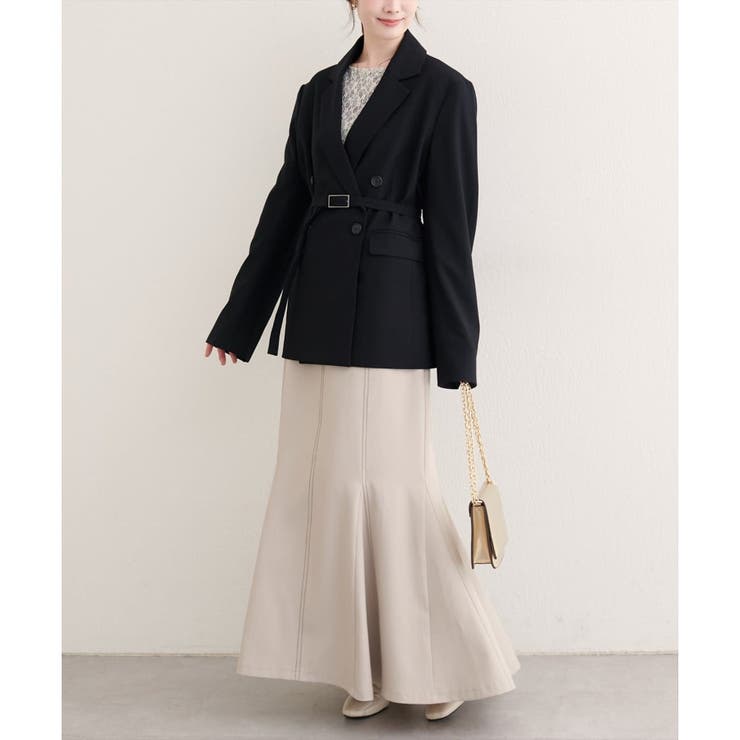 【natural couture】ベルト付きロングテーラージャケット | NICE CLAUP / OLIVE des OLIVE　OUTLET | 詳細画像15 