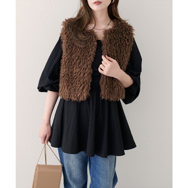 【natural couture】フェイクファーベスト | NICE CLAUP / OLIVE des OLIVE　OUTLET | 詳細画像14 