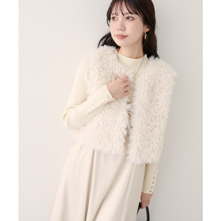 オフ | 【natural couture】フェイクファーベスト | NICE CLAUP / OLIVE des OLIVE　OUTLET