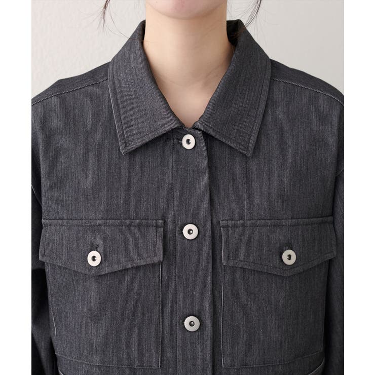 【natural couture】クロップドシャツブルゾン | NICE CLAUP / OLIVE des OLIVE　OUTLET | 詳細画像8 