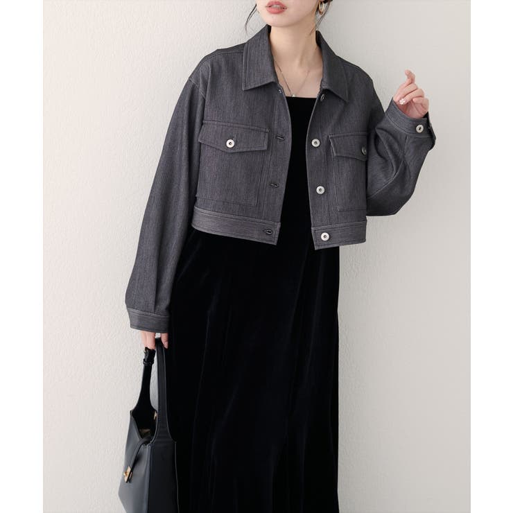 グレー | 【natural couture】クロップドシャツブルゾン | NICE CLAUP / OLIVE des OLIVE　OUTLET