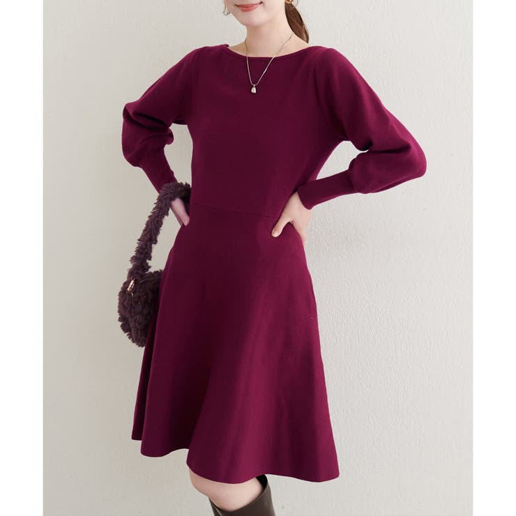 ボルドー | 【natural couture】＜ako＞前後2WAYミニワンピース | NICE CLAUP / OLIVE des OLIVE　OUTLET