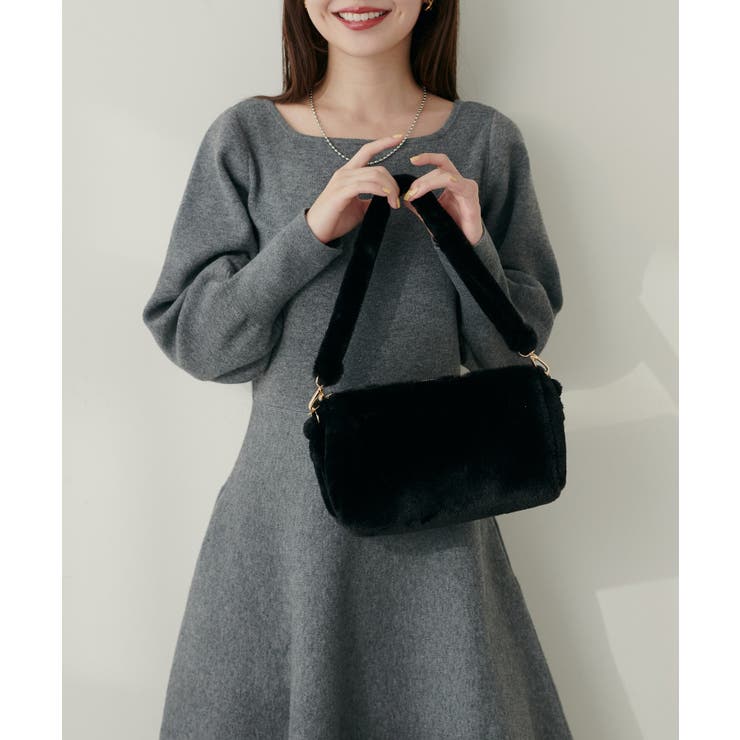 ブラック | 【natural couture】ファーミニバッグ | NICE CLAUP / OLIVE des OLIVE　OUTLET