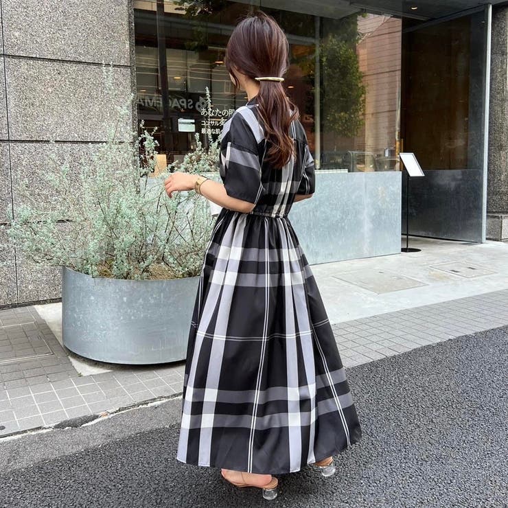 こなれ感 チェック開襟シャツワンピース 品番 Nclw Nice Claup Outlet ナイスクラップアウトレット のレディースファッション通販 Shoplist ショップリスト