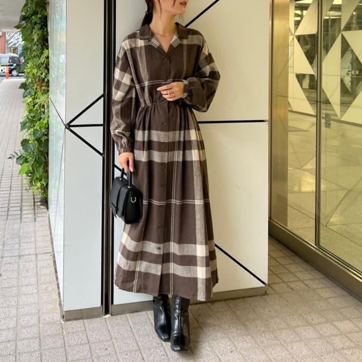 先染めチェック開襟ワンピース 品番 Nclw Nice Claup Outlet ナイスクラップアウトレット のレディースファッション通販 Shoplist ショップリスト